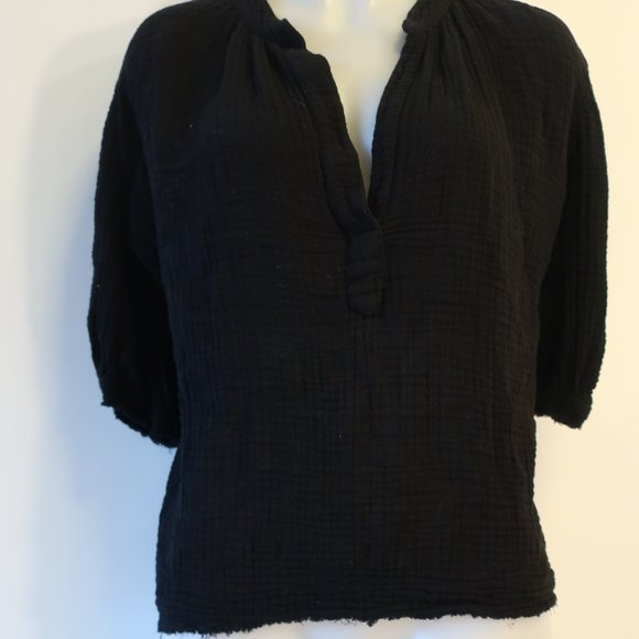 Womens 9Seed Resort Black Gauzy Top P/S * - Picture 5 of 12